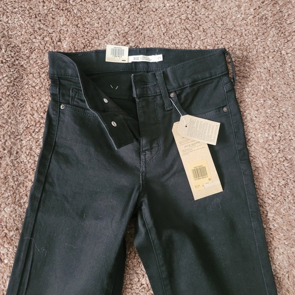 Levi's Shaping Slim Black Mid-Rise Skinny Jeans Sleek Fit | Size 25 X 30 - Picture 5 of 7
